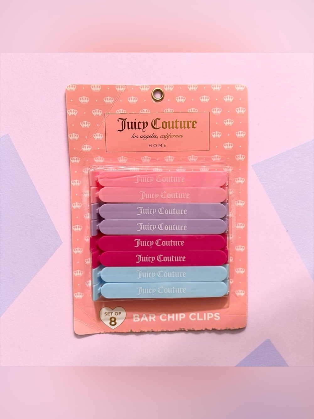 🩷JUICY COUTURE🩷Set of 8 Bar Chip Clips/NIP